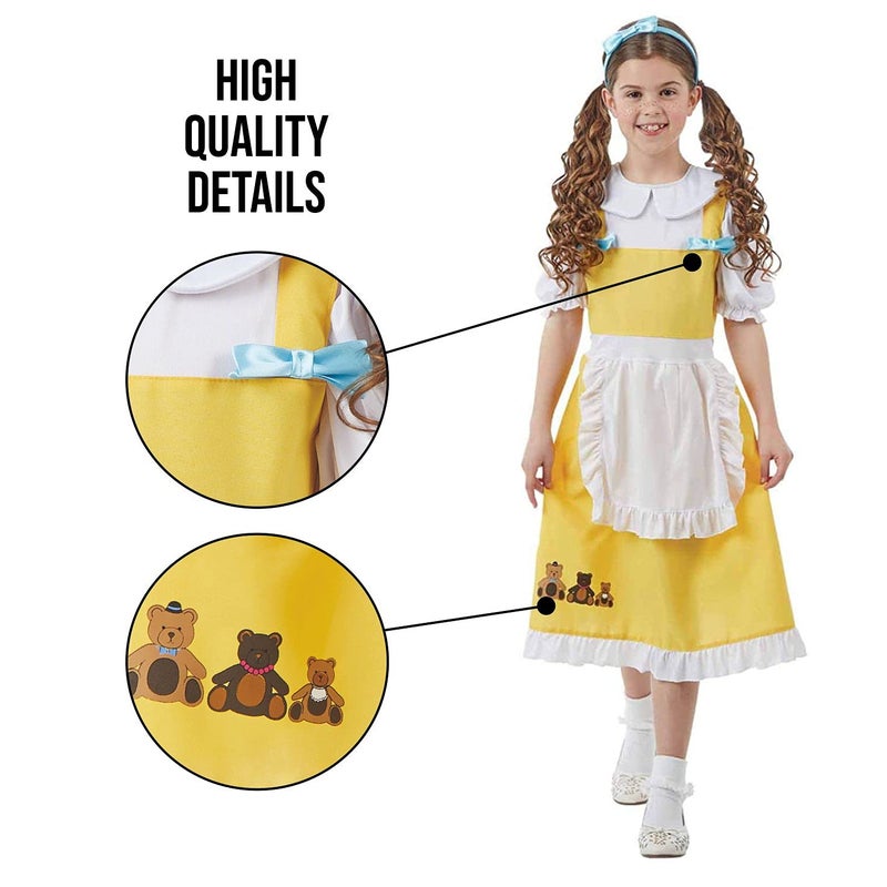 fun shack Goldilocks Costume for Girls, Goldilocks and the Three Bears Costume Kids, Book Characters Costumes for Kids, Small - Image 4